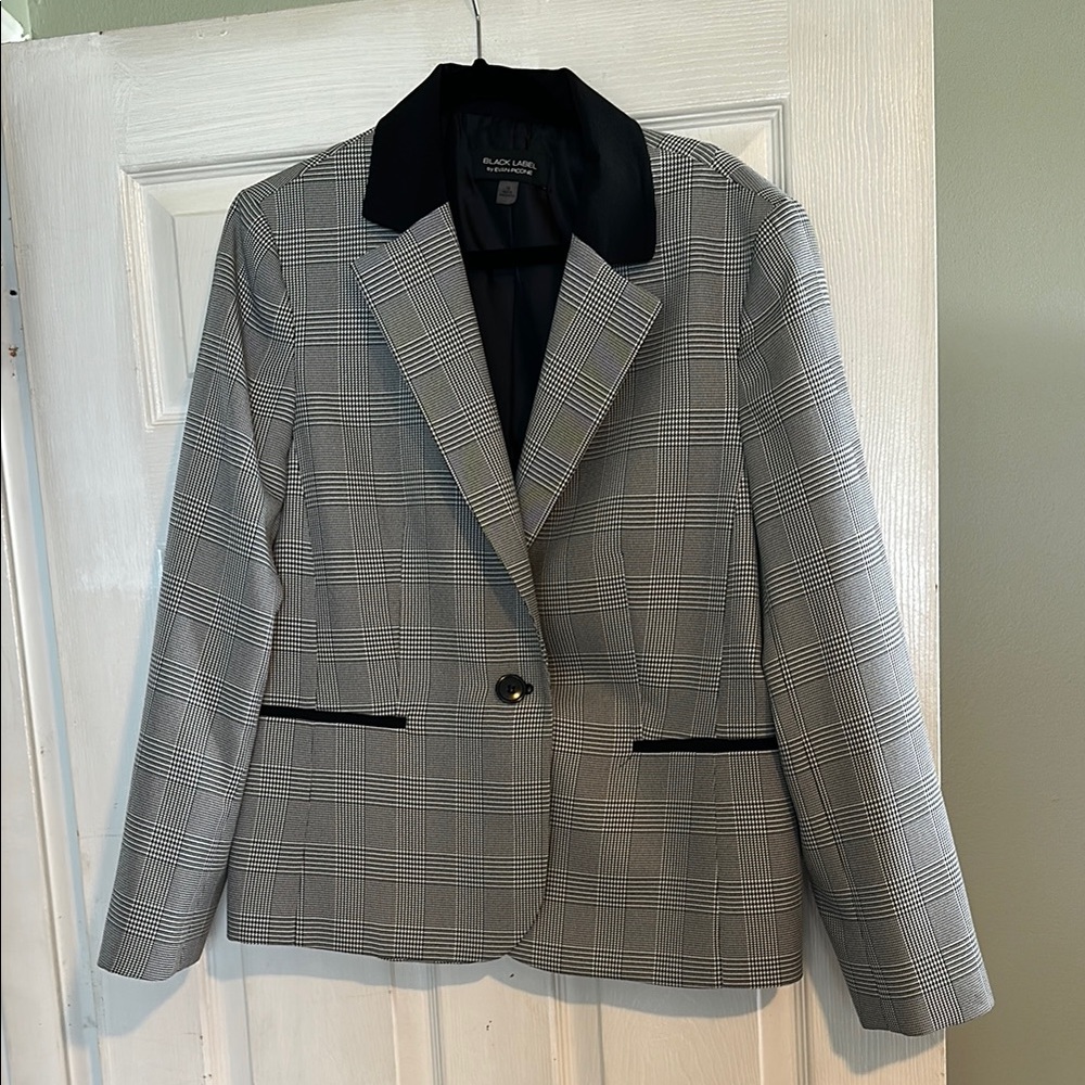 Black Label Gray and Black Plaid Blazer